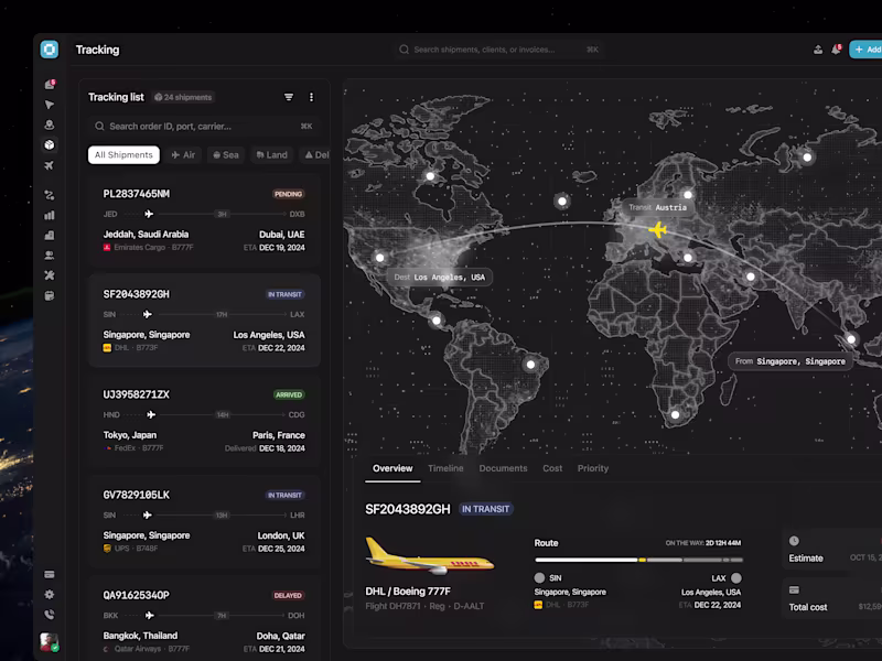 Cover image for Shipping Logistics Dashboard Design