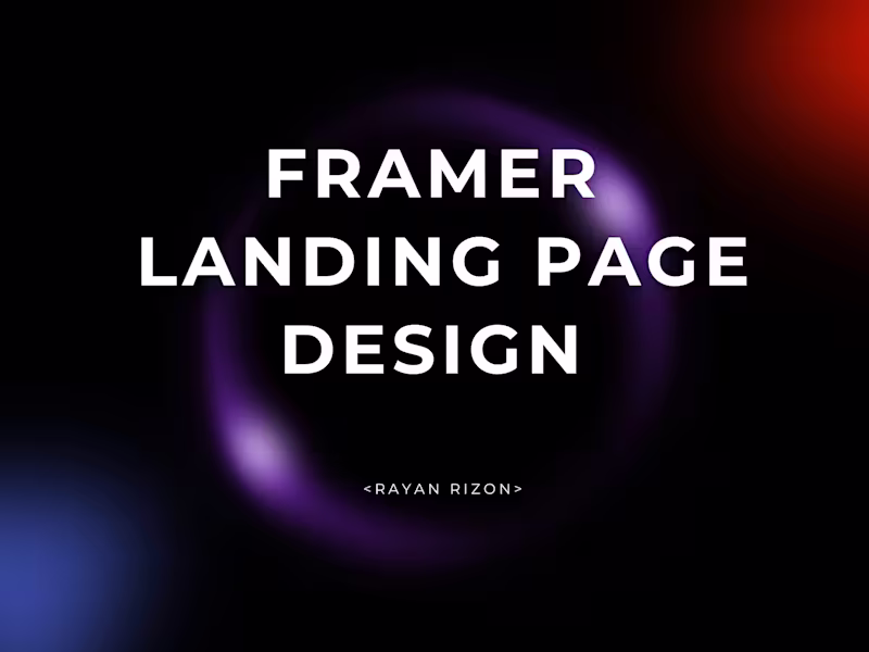 Cover image for Custom Framer Landing Page Design