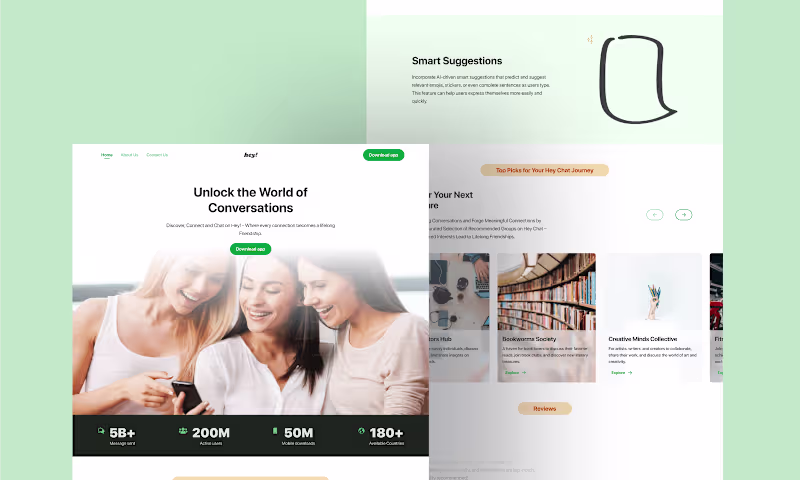 Cover image for Hey-chat Landing Page