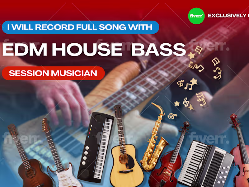 Cover image for Do Professional Full Song Recording with Intense EDM House Bass