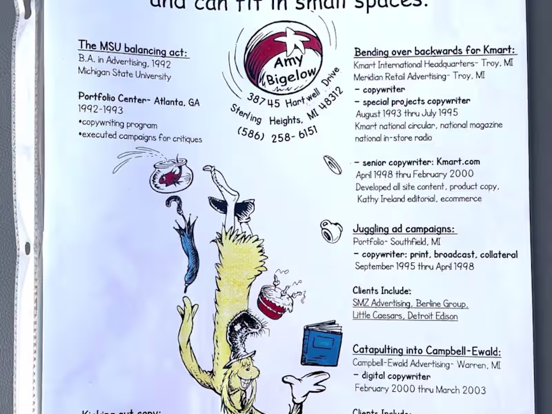 Cover image for Amy's Resume- Dr. Suess Style