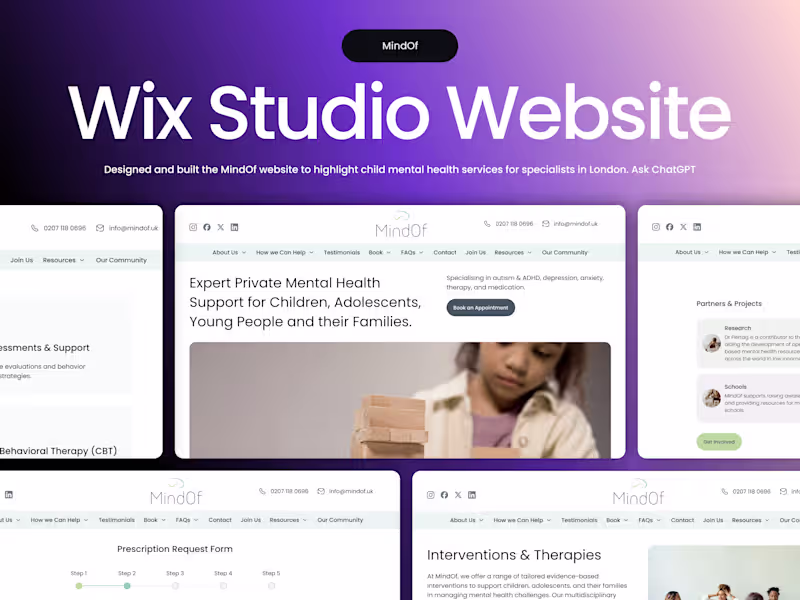 Cover image for Wix Studio Mental Health Website for Children & Families