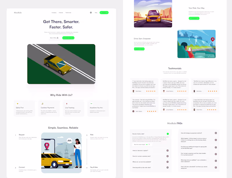 Cover image for Design a Ride-Hailing Web App Landing Page 😍 😊