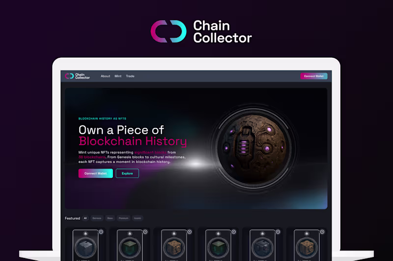 Cover image for UI/UX Design for ChainCollector NFT Marketplace