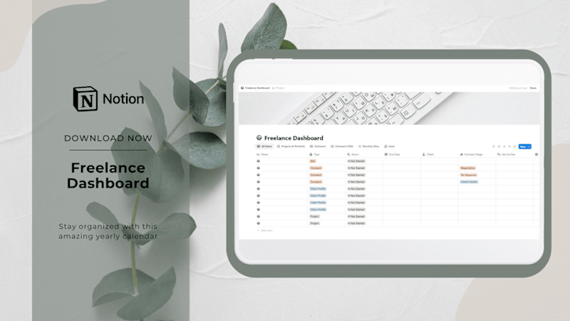 Cover image for Freelancer's Notion Dashboard Template