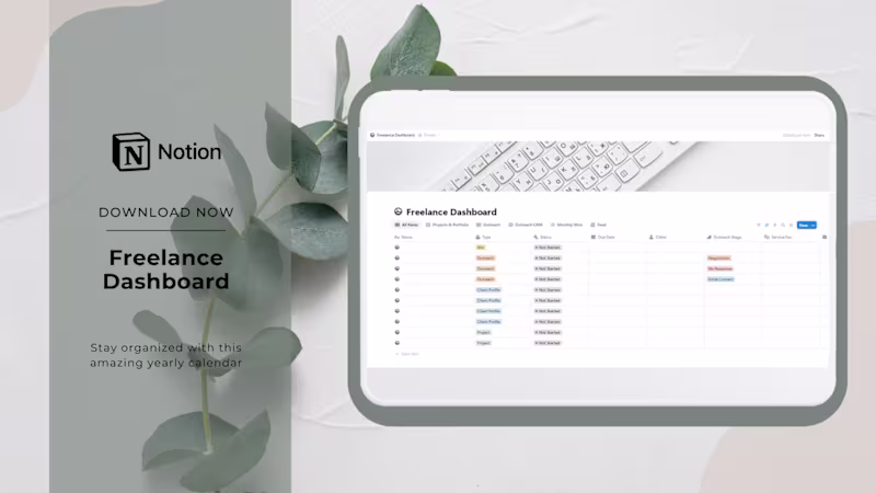 Cover image for Freelancer's Notion Dashboard Template