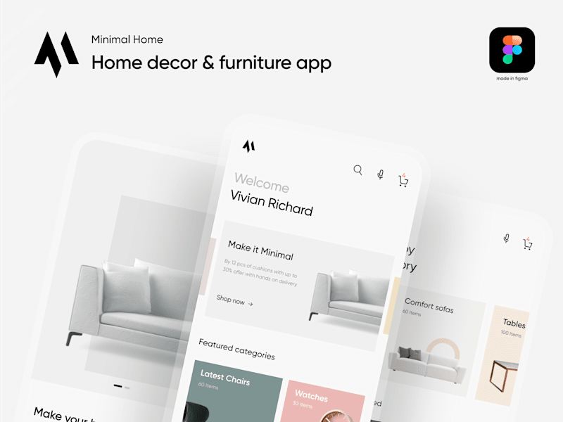 Cover image for Minimal home decor app (E-commerce)