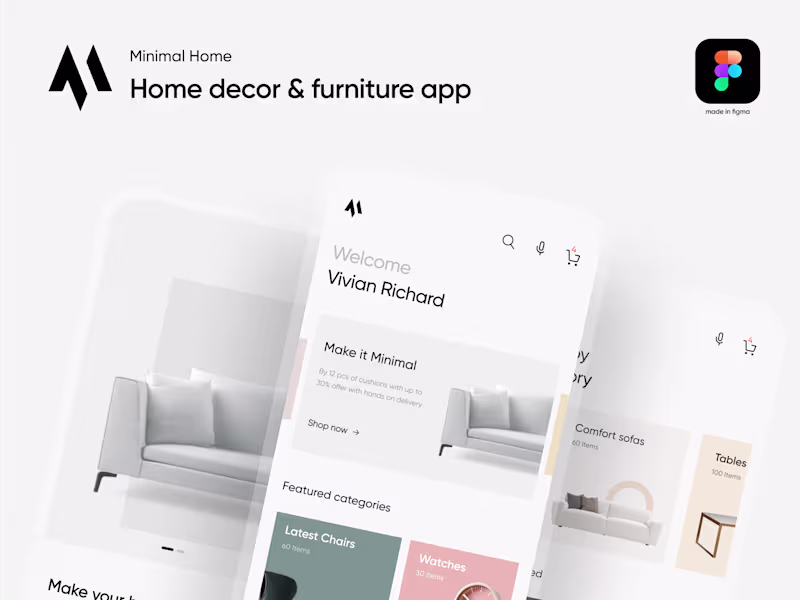 Cover image for Minimal home decor app (E-commerce)