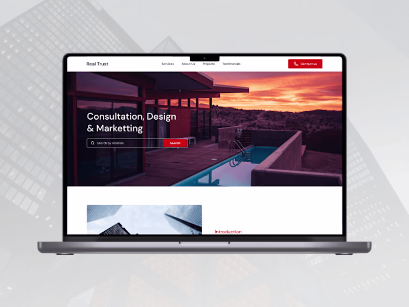 Cover image for Real Trust Website Landing Page Design