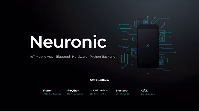 Cover image for Neuronic — IoT Flutter Suite · BLE · 100% Test Coverage