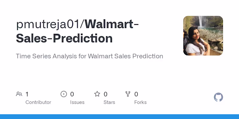 Cover image for Time Series Analysis for Walmart Sales Prediction