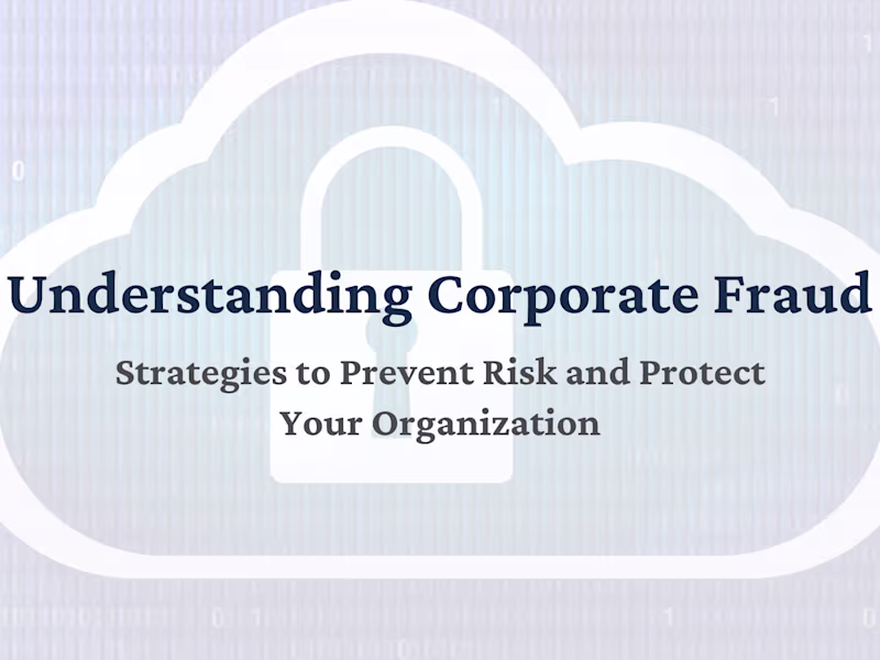 Cover image for Understanding Corporate Fraud - Presentation