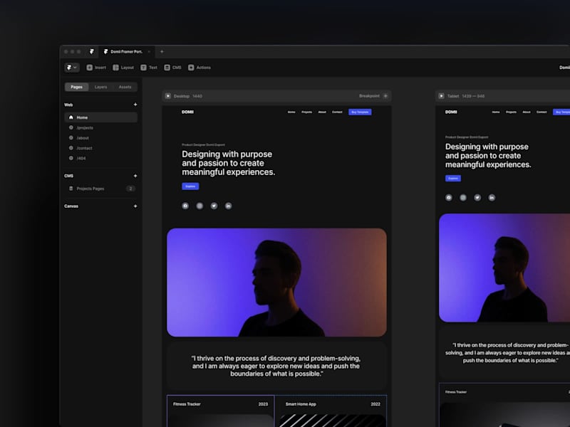 Cover image for Domii ⎯ Portfolio Template for Framer
