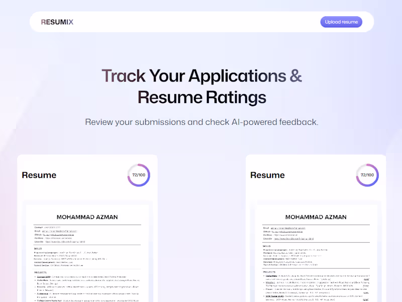 Cover image for AI Resume Analyzer with authentication,