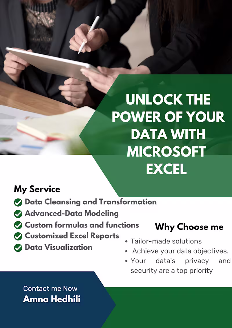 Cover image for I'll transform your data into usable information with Excel