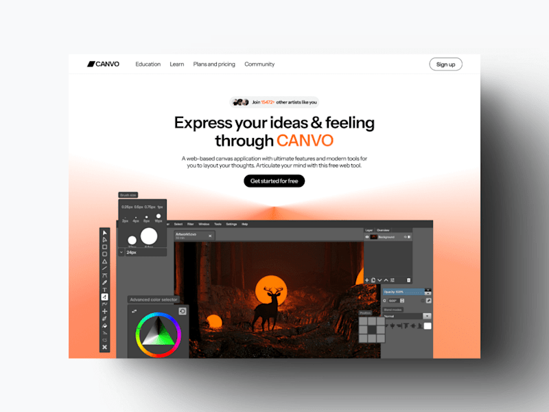 Cover image for Canvo - Web based digital art application