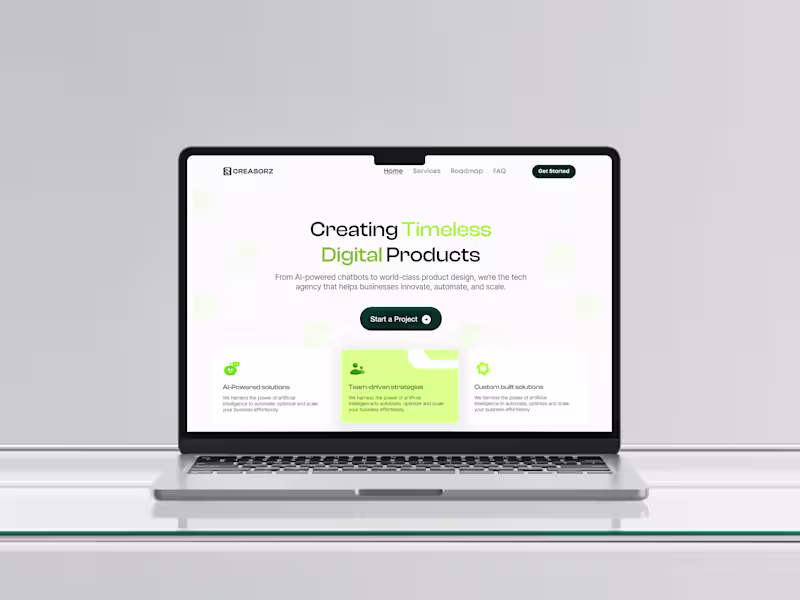 Cover image for CREA8ORZ Landing Page Design