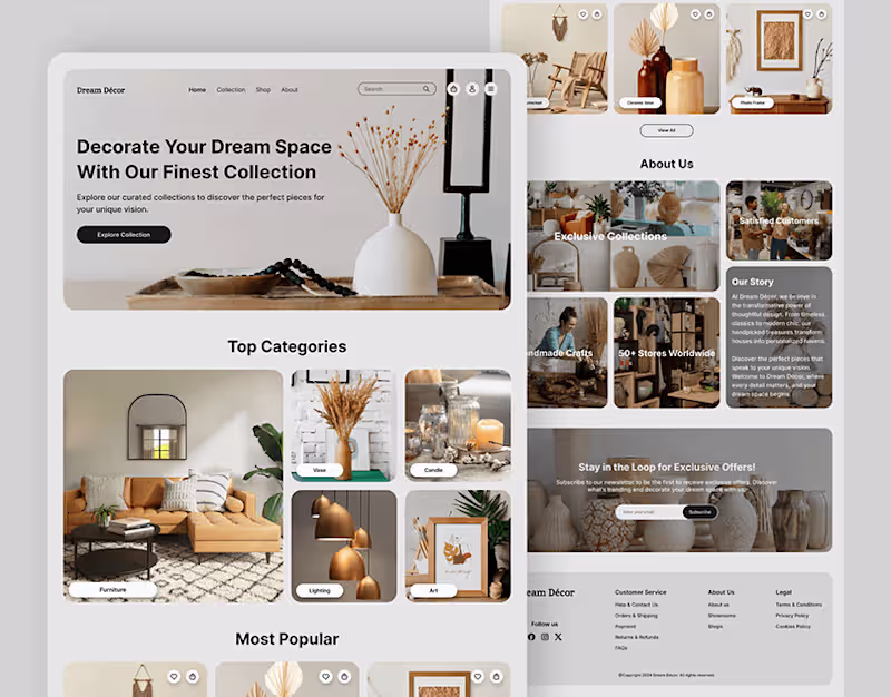 Cover image for Home Decor Website Design :: Behance
