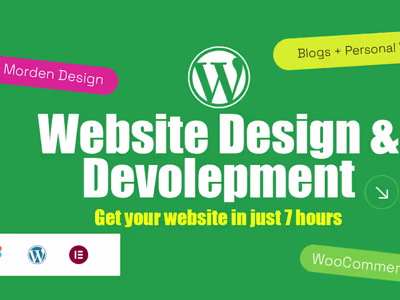 Cover image for I will create Wordpress website in just 7 hours
