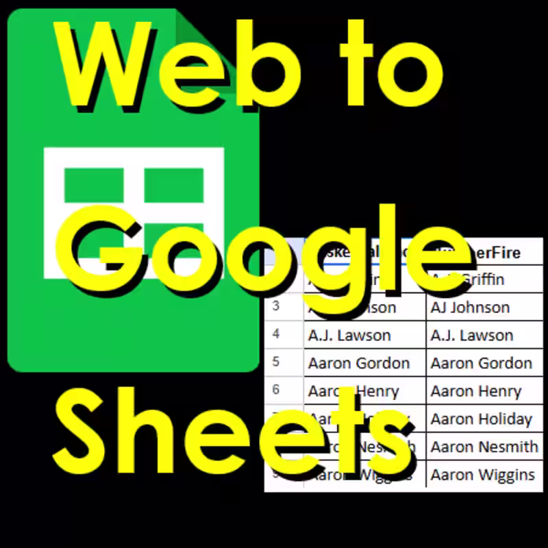 Cover image for Basketball Monster to Google Sheets