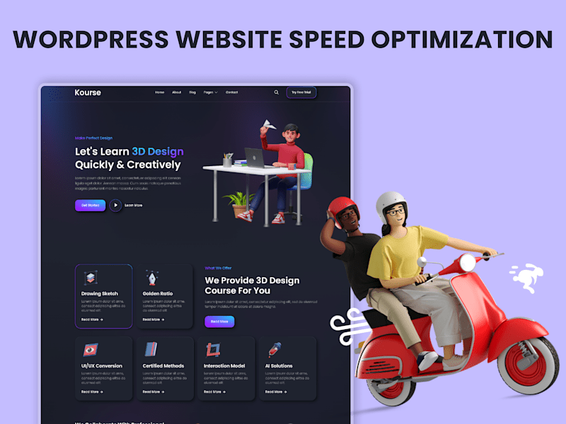 Cover image for wordpress website speed optimization & performance improvement