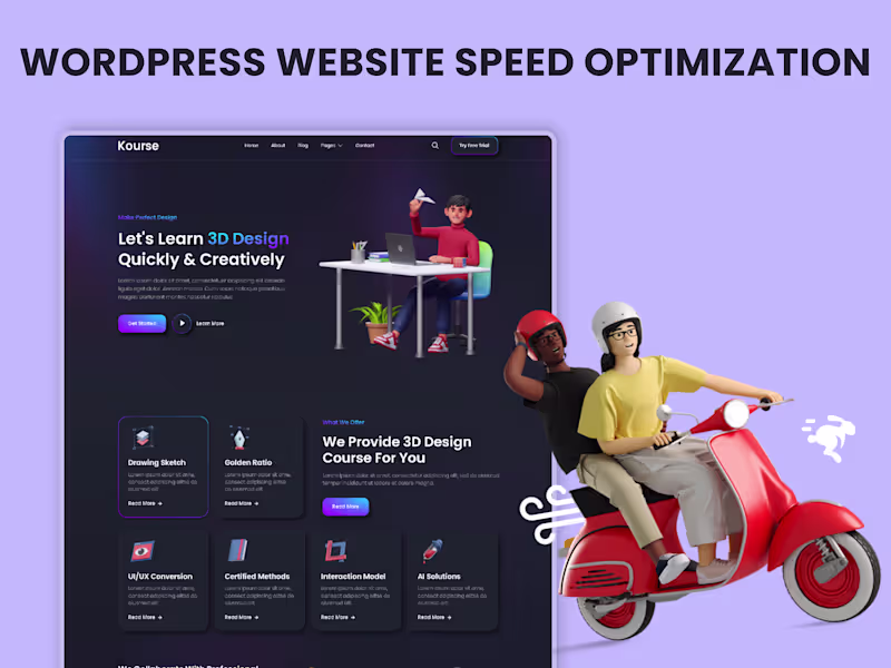 Cover image for wordpress website speed optimization & performance improvement