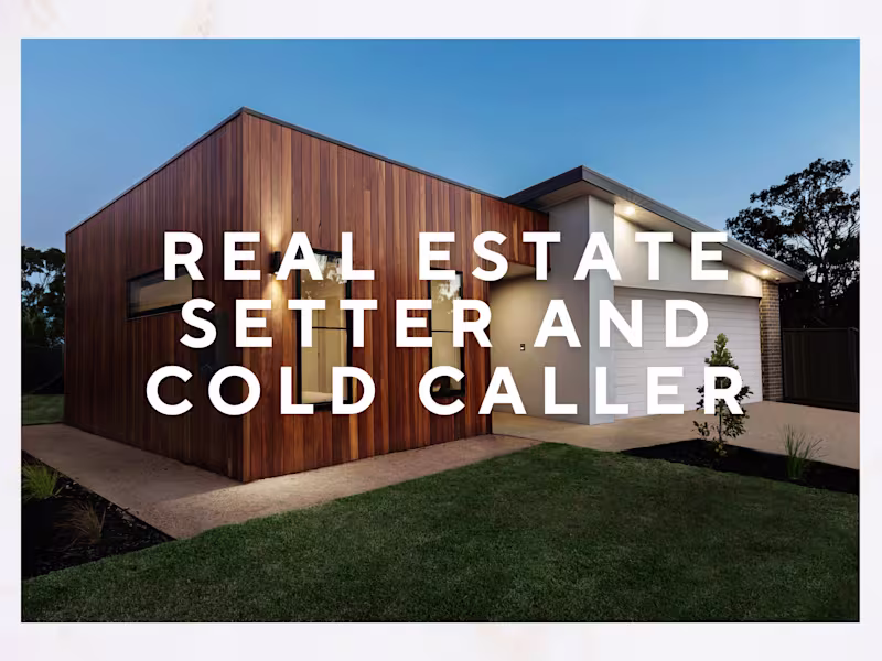 Cover image for Real Estate Appointment Setter and Cold Caller