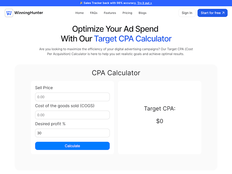 Cover image for Framer Web Page and Custom Target CPA Calculator