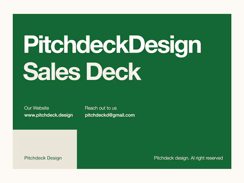 Cover image for PitchdeckDesign Sales Deck 