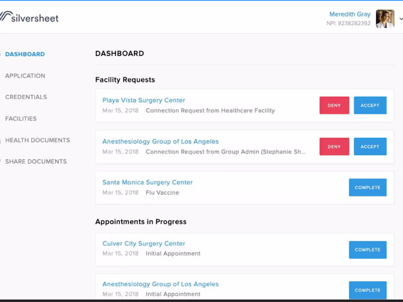 Cover image for Credentialing solutions for AMN Silversheet