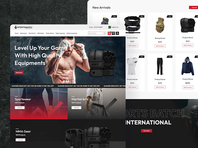 Cover image for Sport Equipment E-commerce Website UI/UX