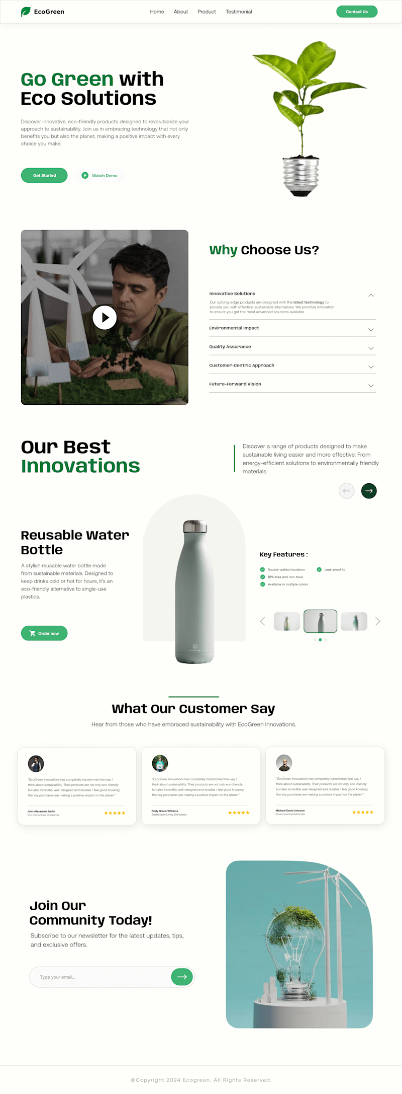 Cover image for EcoGreen - Eco-Friendly Product Website