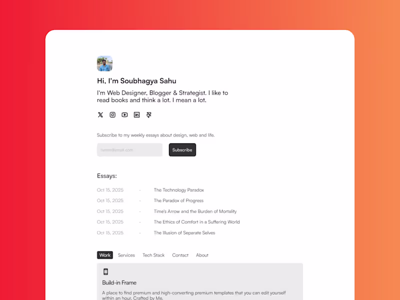 Cover image for Diarybook - Minimal Personal Blog Framer Template Inspired b...