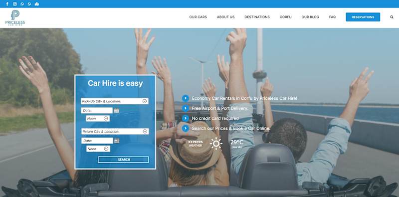 Cover image for Car Rental Website – Priceless Car Hire Greece