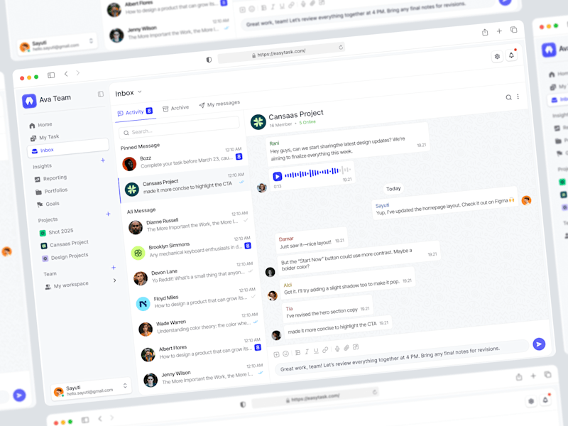 Cover image for Easytask - Inbox Productivity App Dashboard | Dashboard
