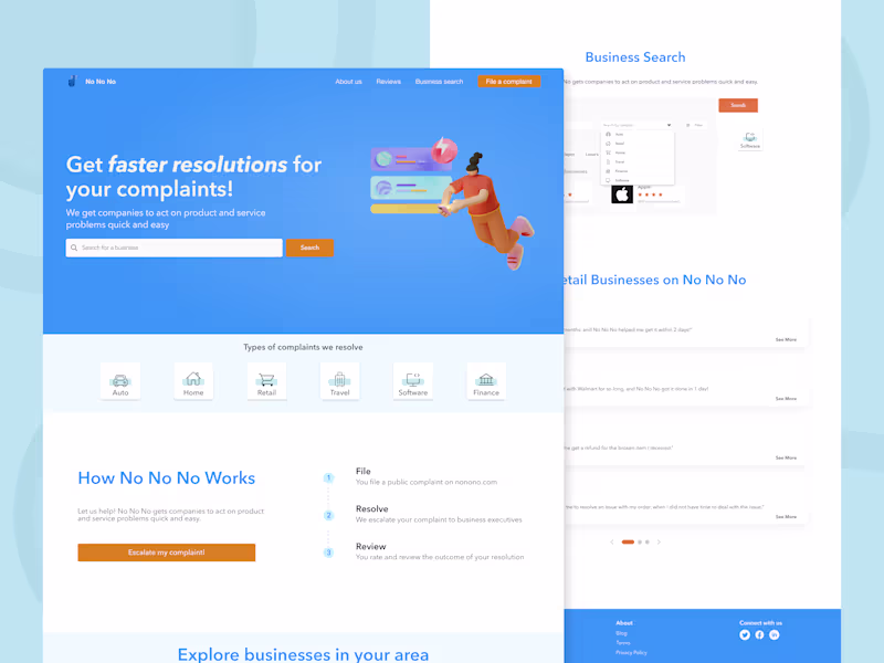 Cover image for UX Design for a complaint resolution platform