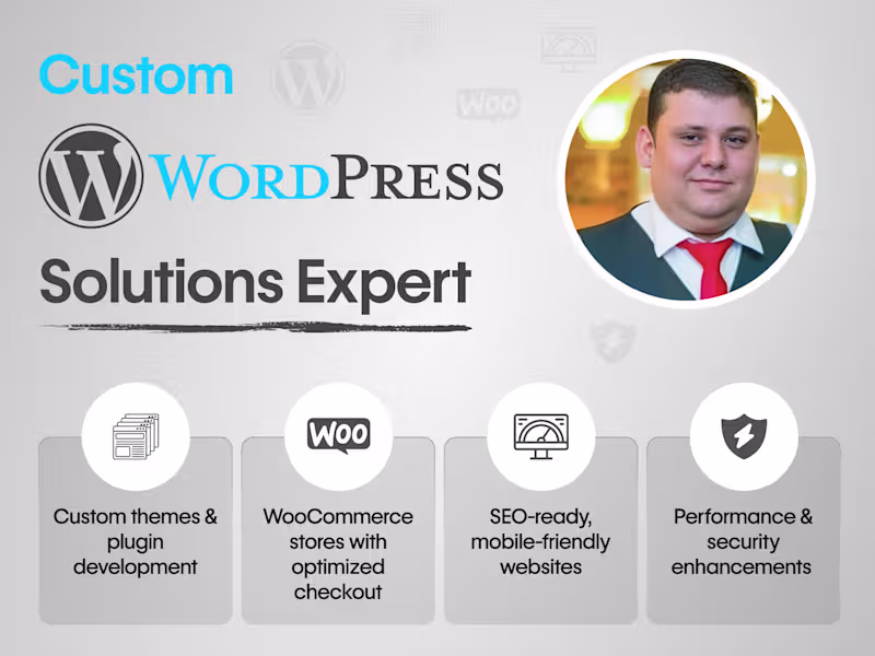 Cover image for WordPress Development | Custom Themes & Plugins