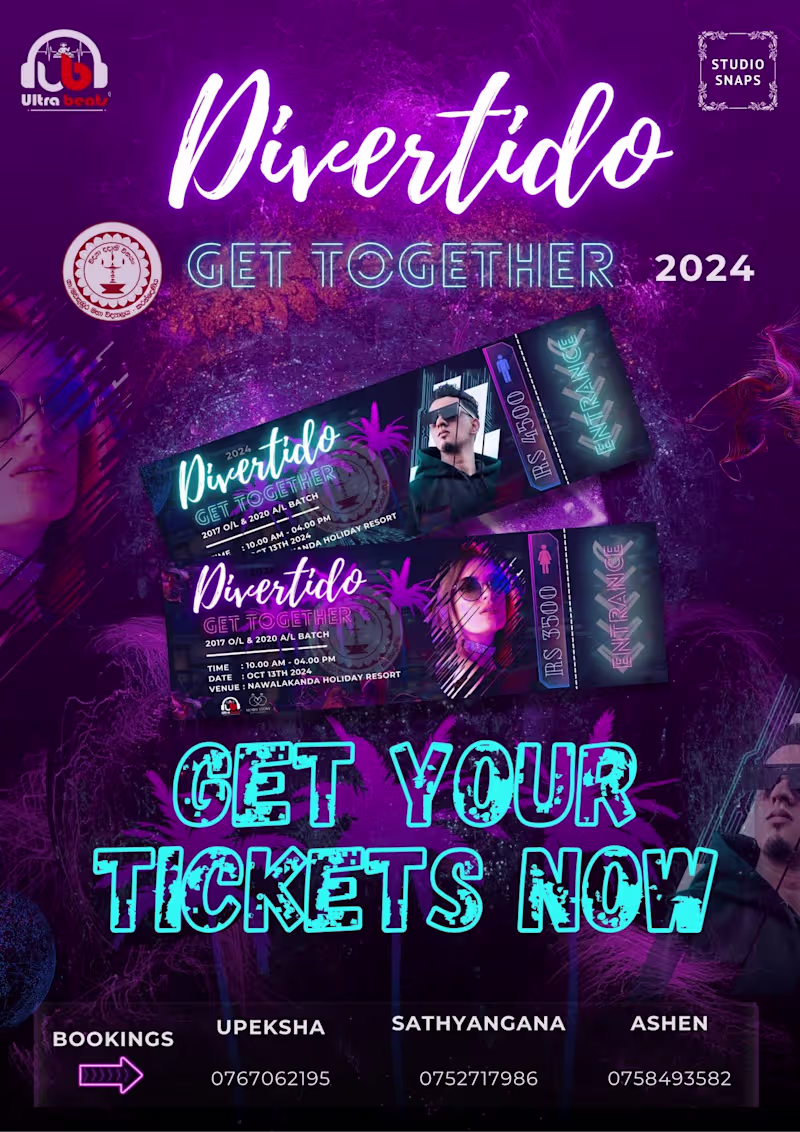 Cover image for Retro Neon-Themed Event Posters for Get-Together :: Behance