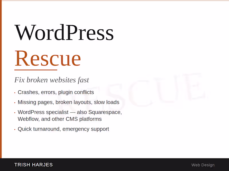 Cover image for WordPress Rescue (Fix Broken Websites Fast)