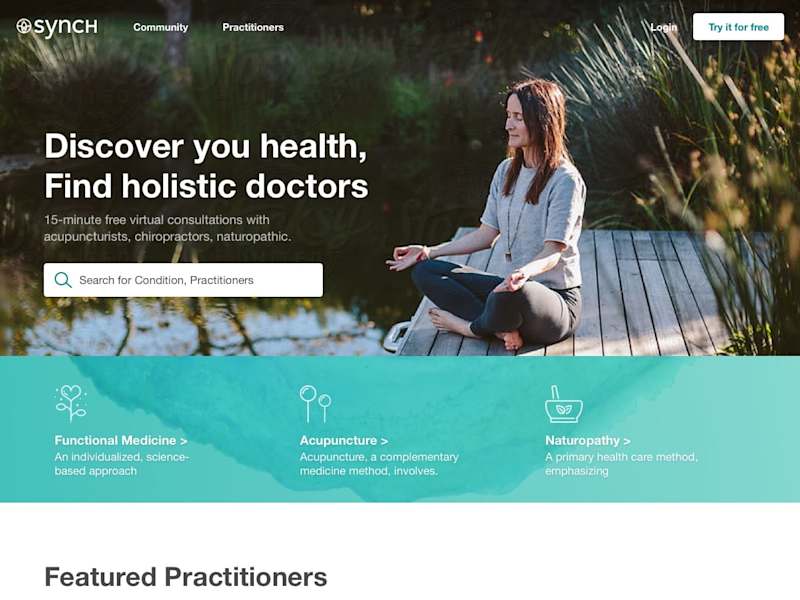 Cover image for Synch Health Landing