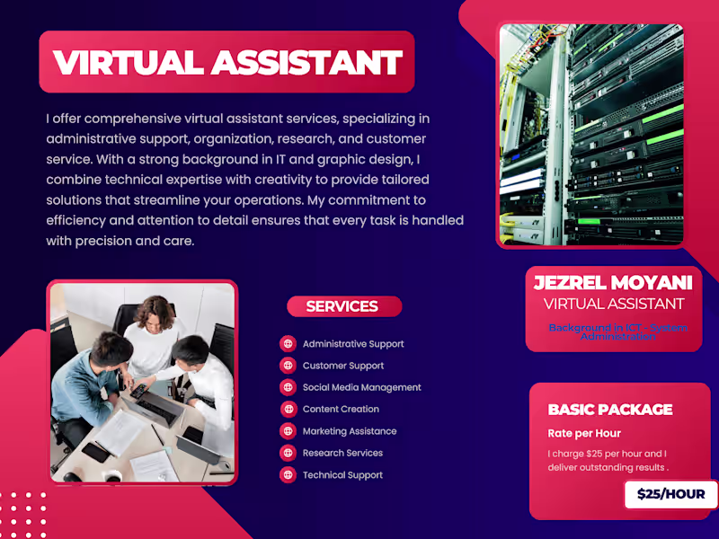 Cover image for Efficient Virtual Assistant for Admin, Research & Support