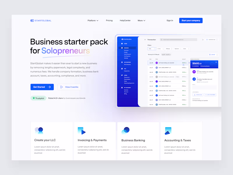 Cover image for StartGlobal Landing Page