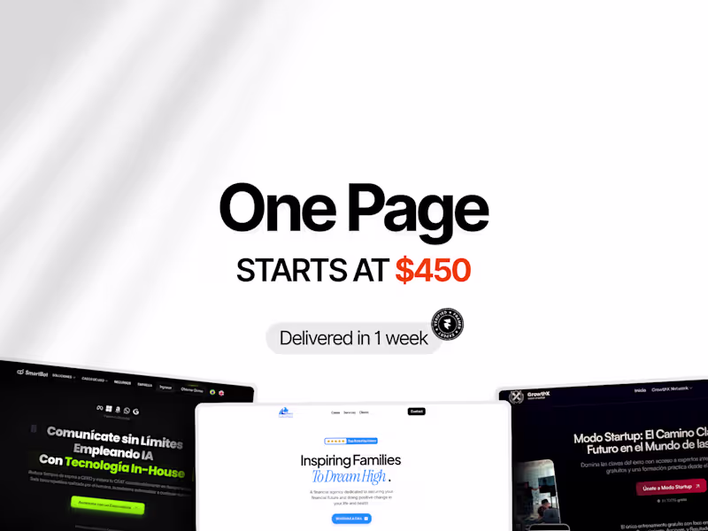 Cover image for  Framer One Page (Design + Development)