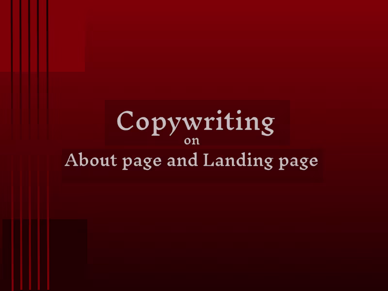 Cover image for Write an About page, Landing page for Website 