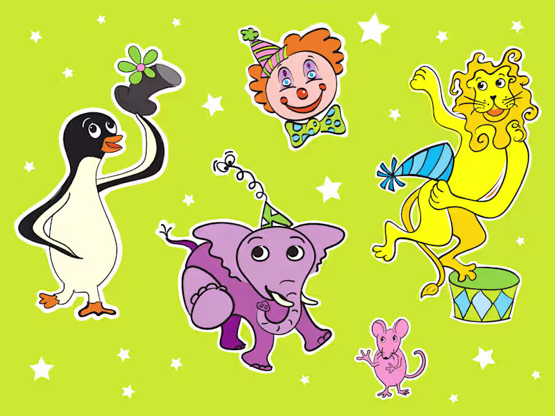 Cover image for Illustrations for games, stickers, and puzzles