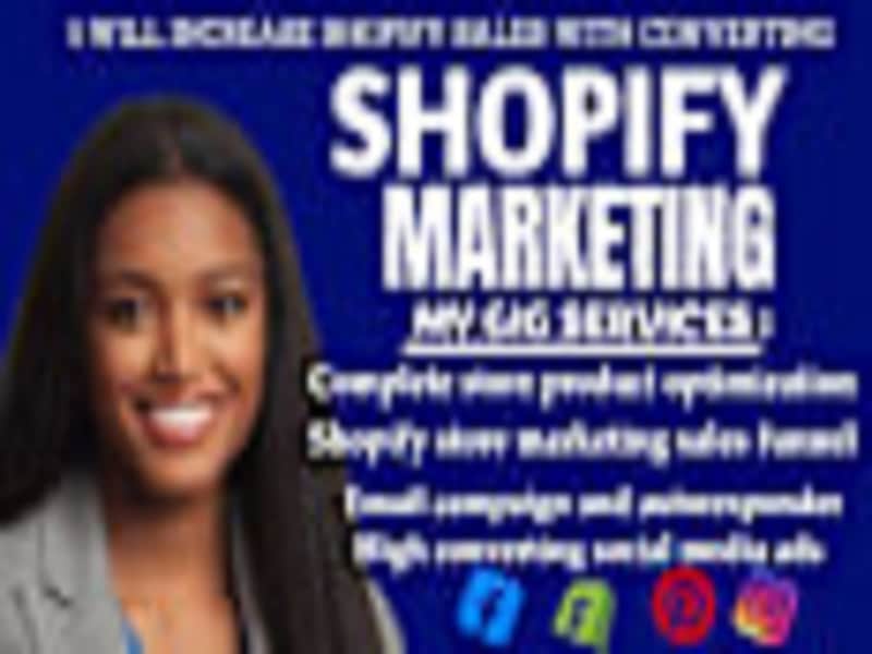 Cover image for I will increase shopify sales ecommerce marketing and get leads