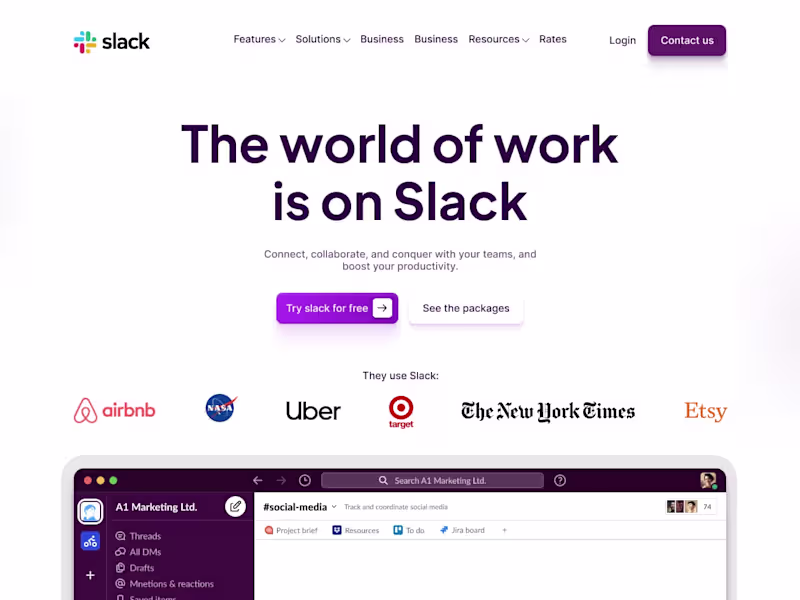 Cover image for Slack Landing Page Redesign (Concept Project)