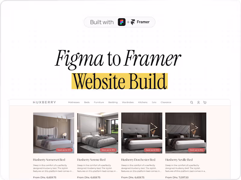 Cover image for Figma to Framer Website Build