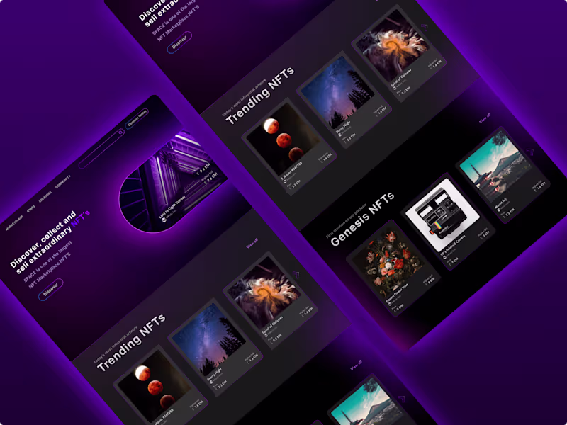 Cover image for SPACE NFT web page design