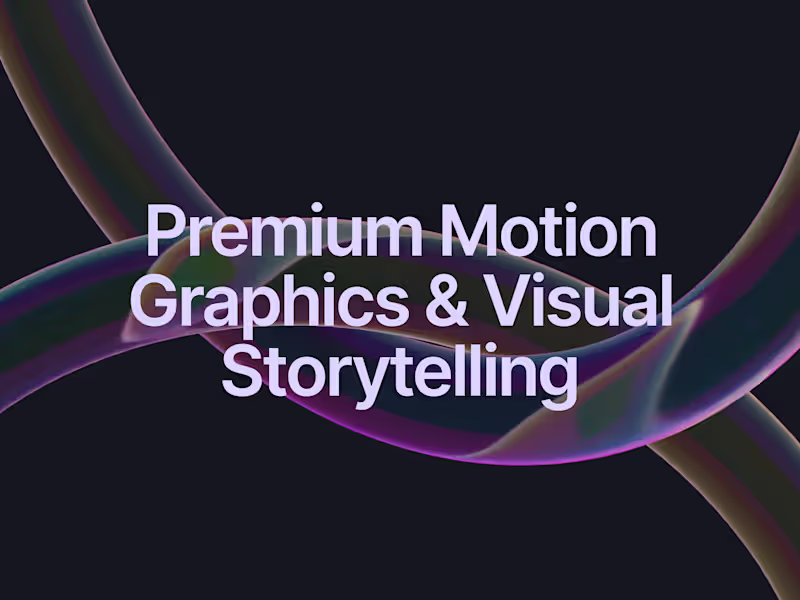 Cover image for Premium Motion Graphics & Visual Storytelling